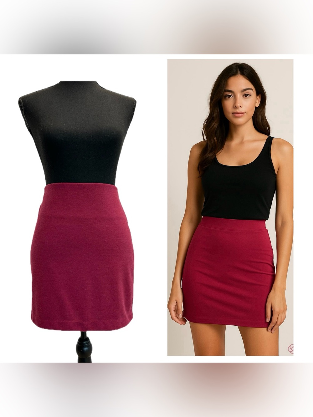 BCBGeneration raspberry pink mini skirt stretchy pull-on Sz M